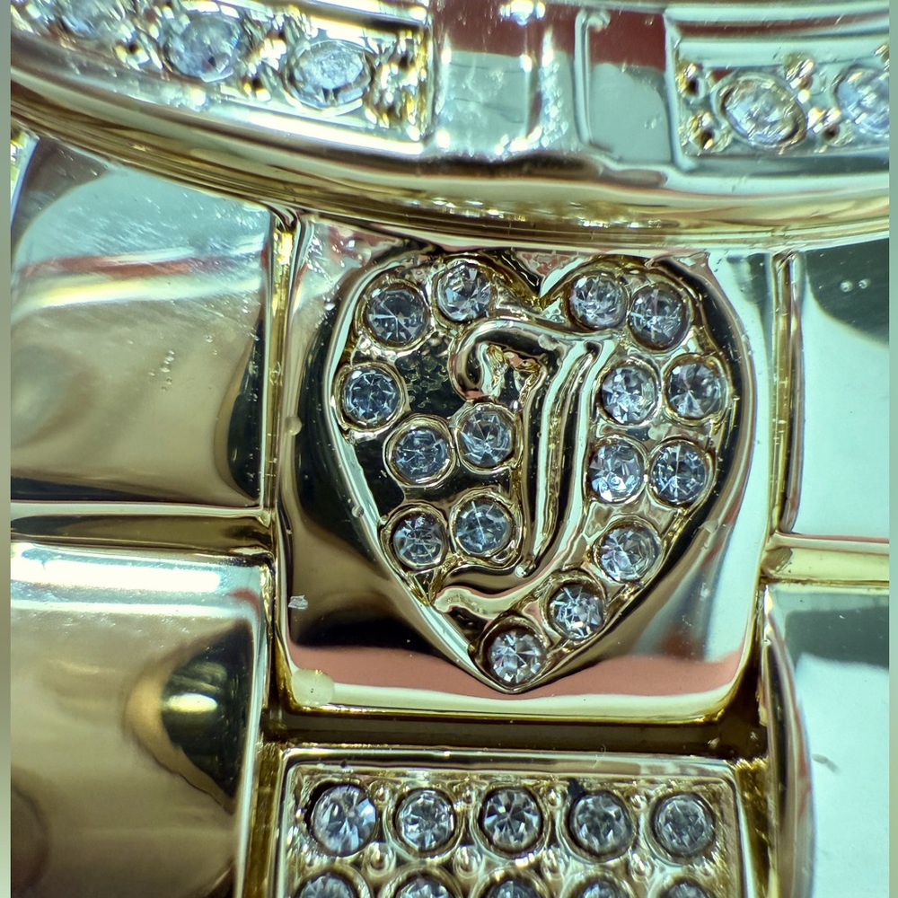 Juicy Couture Los Angeles NWT Statement Gold  Pink Face Bling Rhinestone Watch - Picture 5 of 8